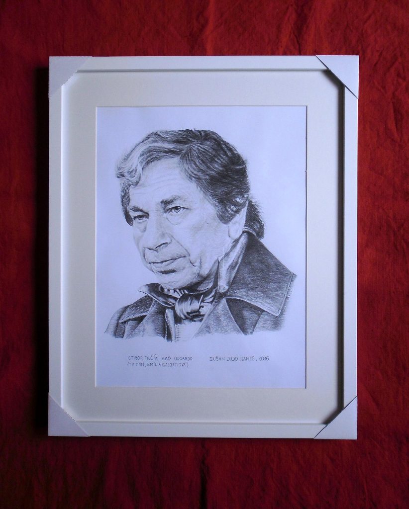 221 - Ctibor Filčík ako Odorado (TV 1981, Emília Galottiová). Portrét v ráme, Dušan Dudo Hanes