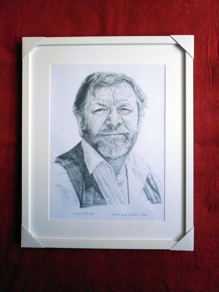 222 - Vlado Müller. Portrét v ráme, Dušan Dudo Hanes